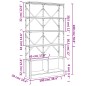 vidaXL Estantería madera ingeniería y metal marrón roble 100x26x180 cm vidaXL Estantería madera ingeniería y metal marrón roble 100x26x180 cm