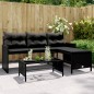 vidaXL Sofá de jardín en forma de L con mesa y cojines ratán PE negro vidaXL Sofá de jardín en forma de L con mesa y cojines ratán PE negro