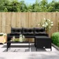vidaXL Sofá de jardín en forma de L con mesa y cojines ratán PE negro vidaXL Sofá de jardín en forma de L con mesa y cojines ratán PE negro