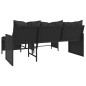 vidaXL Sofá de jardín en forma de L con mesa y cojines ratán PE negro vidaXL Sofá de jardín en forma de L con mesa y cojines ratán PE negro
