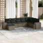 vidaXL Set de sofás de jardín 8 pzas y cojines ratán sintético gris vidaXL Set de sofás de jardín 8 pzas y cojines ratán sintético gris