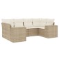 vidaXL Juego de sofás jardín con cojines 6 pzas ratán sintético beige vidaXL Juego de sofás jardín con cojines 6 pzas ratán sintético beige