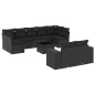 vidaXL Set de sofás de jardín 10 pzas cojines ratán sintético negro vidaXL Set de sofás de jardín 10 pzas cojines ratán sintético negro