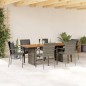 vidaXL Set comedor jardín 7 pzas y cojines ratán sintético gris vidaXL Set comedor jardín 7 pzas y cojines ratán sintético gris