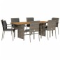 vidaXL Set comedor jardín 7 pzas y cojines ratán sintético gris vidaXL Set comedor jardín 7 pzas y cojines ratán sintético gris
