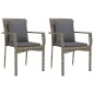 vidaXL Set comedor jardín 7 pzas y cojines ratán sintético gris vidaXL Set comedor jardín 7 pzas y cojines ratán sintético gris