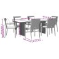 vidaXL Set comedor jardín 7 pzas y cojines ratán sintético gris vidaXL Set comedor jardín 7 pzas y cojines ratán sintético gris