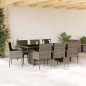 vidaXL Set comedor jardín 9 pzas y cojines ratán sintético gris vidaXL Set comedor jardín 9 pzas y cojines ratán sintético gris