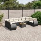 vidaXL Set de sofás de jardín 11 pzas y cojines ratán sintético negro vidaXL Set de sofás de jardín 11 pzas y cojines ratán sintético negro