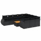 vidaXL Set de sofás de jardín 11 pzas y cojines ratán sintético negro vidaXL Set de sofás de jardín 11 pzas y cojines ratán sintético negro