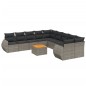 vidaXL Set de sofás de jardín 11 pzas y cojines ratán sintético gris vidaXL Set de sofás de jardín 11 pzas y cojines ratán sintético gris