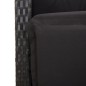 vidaXL Set comedor de jardín 3 pzas con cojines ratán sintético negro