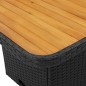 vidaXL Set comedor de jardín 3 pzas con cojines ratán sintético negro