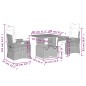 vidaXL Set comedor de jardín 3 piezas con cojines ratán sintético gris vidaXL Set comedor de jardín 3 piezas con cojines ratán sintético gris