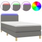 vidaXL Cama box spring colchón y luces LED tela gris oscuro 80x200 cm vidaXL Cama box spring colchón y luces LED tela gris oscuro 80x200 cm