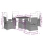 vidaXL Set comedor de jardín 5 piezas con cojines ratán sintético gris