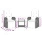 vidaXL Set comedor de jardín 3 piezas con cojines ratán sintético gris