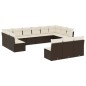 vidaXL Set de sofás de jardín con cojines 13 piezas ratán PE marrón vidaXL Set de sofás de jardín con cojines 13 piezas ratán PE marrón