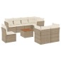 vidaXL Set de sofás de jardín 9 pzas con cojines ratán sintético beige vidaXL Set de sofás de jardín 9 pzas con cojines ratán sintético beige