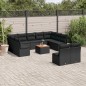 vidaXL Set de sofás de jardín 12 piezas cojines ratán sintético negro vidaXL Set de sofás de jardín 12 piezas cojines ratán sintético negro