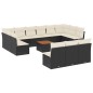 vidaXL Set sofás de jardín 14 pzas con cojines ratán sintético negro vidaXL Set sofás de jardín 14 pzas con cojines ratán sintético negro