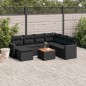 vidaXL Set de sofás de jardín 8 piezas y cojines ratán sintético negro vidaXL Set de sofás de jardín 8 piezas y cojines ratán sintético negro