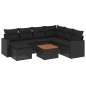 vidaXL Set de sofás de jardín 8 piezas y cojines ratán sintético negro vidaXL Set de sofás de jardín 8 piezas y cojines ratán sintético negro