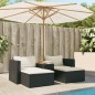 vidaXL Set sofás jardín y cojines 5 pzas ratán sintético acacia negro vidaXL Set sofás jardín y cojines 5 pzas ratán sintético acacia negro