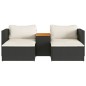 vidaXL Set sofás jardín y cojines 5 pzas ratán sintético acacia negro vidaXL Set sofás jardín y cojines 5 pzas ratán sintético acacia negro