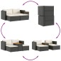 vidaXL Set sofás jardín y cojines 5 pzas ratán sintético acacia negro vidaXL Set sofás jardín y cojines 5 pzas ratán sintético acacia negro