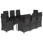 vidaXL Set de comedor de jardín 9 pzas y cojines ratán sintético negro vidaXL Set de comedor de jardín 9 pzas y cojines ratán sintético negro
