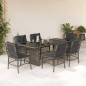 vidaXL Set comedor jardín 7 pzas y cojines ratán sintético gris vidaXL Set comedor jardín 7 pzas y cojines ratán sintético gris