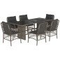 vidaXL Set comedor jardín 7 pzas y cojines ratán sintético gris vidaXL Set comedor jardín 7 pzas y cojines ratán sintético gris