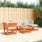 vidaXL Set muebles jardín 5 pzas con cojines madera pino marrón cera vidaXL Set muebles jardín 5 pzas con cojines madera pino marrón cera