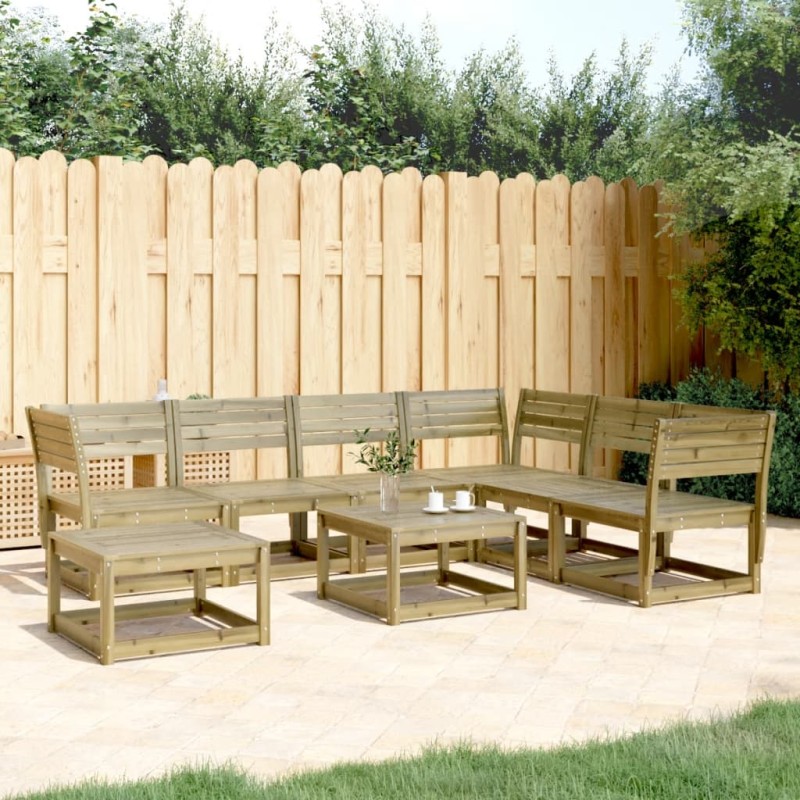 vidaXL Juego de muebles de jardín 7 pzas madera de pino impregnada vidaXL Juego de muebles de jardín 7 pzas madera de pino impregnada