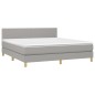 vidaXL Cama box spring con colchón tela y LED gris claro 160x200 cm vidaXL Cama box spring con colchón tela y LED gris claro 160x200 cm