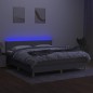 vidaXL Cama box spring con colchón tela y LED gris claro 160x200 cm vidaXL Cama box spring con colchón tela y LED gris claro 160x200 cm
