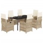 vidaXL Set comedor de jardín 7 pzas con cojines ratán sintético beige vidaXL Set comedor de jardín 7 pzas con cojines ratán sintético beige