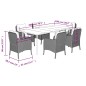 vidaXL Set comedor de jardín 7 pzas con cojines ratán sintético marrón vidaXL Set comedor de jardín 7 pzas con cojines ratán sintético marrón