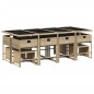 vidaXL Set comedor de jardín con cojines 13 pzas ratán sintético beige vidaXL Set comedor de jardín con cojines 13 pzas ratán sintético beige