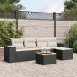 vidaXL Set de sofás de jardín 6 piezas y cojines ratán sintético negro vidaXL Set de sofás de jardín 6 piezas y cojines ratán sintético negro