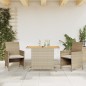 vidaXL Sillas y mesita de jardín 3 piezas ratán sintético cojín beige vidaXL Sillas y mesita de jardín 3 piezas ratán sintético cojín beige