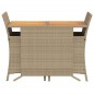 vidaXL Sillas y mesita de jardín 3 piezas ratán sintético cojín beige vidaXL Sillas y mesita de jardín 3 piezas ratán sintético cojín beige