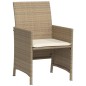 vidaXL Sillas y mesita de jardín 3 piezas ratán sintético cojín beige vidaXL Sillas y mesita de jardín 3 piezas ratán sintético cojín beige