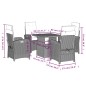 vidaXL Set comedor de jardín 5 pzas con cojines ratán sintético beige vidaXL Set comedor de jardín 5 pzas con cojines ratán sintético beige