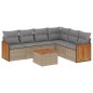 vidaXL Set sofás de jardín 7 piezas y cojines ratán sintético beige vidaXL Set sofás de jardín 7 piezas y cojines ratán sintético beige