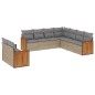 vidaXL Set de sofás de jardín 9 pzas con cojines ratán sintético beige vidaXL Set de sofás de jardín 9 pzas con cojines ratán sintético beige