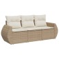 vidaXL Juego de sofás de jardín con cojines beige 3 pzas ratán PE vidaXL Juego de sofás de jardín con cojines beige 3 pzas ratán PE