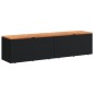 vidaXL Caja de almacenaje jardín madera acacia ratán negro 220x50x54cm vidaXL Caja de almacenaje jardín madera acacia ratán negro 220x50x54cm