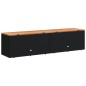 vidaXL Caja de almacenaje jardín madera acacia ratán negro 220x50x54cm vidaXL Caja de almacenaje jardín madera acacia ratán negro 220x50x54cm